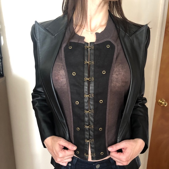 Allsaints brown cotton top from London - Picture 3 of 9